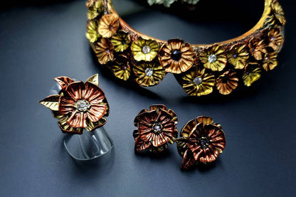 Flowers in Metal 2 Jewelry Set Jewelry Set SweetyBijou Jewelry   