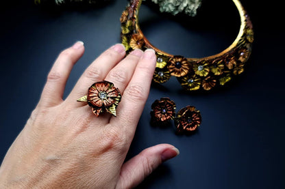 Flowers in Metal 2 Jewelry Set Jewelry Set SweetyBijou Jewelry   