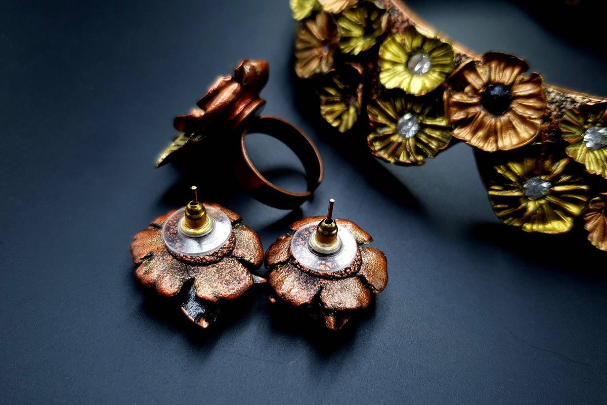 Flowers in Metal 2 Jewelry Set Jewelry Set SweetyBijou Jewelry   