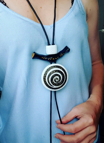 Yin-Yang Swirl Pendant - Cosmic Infinity Pendant SweetyBijou Jewelry   