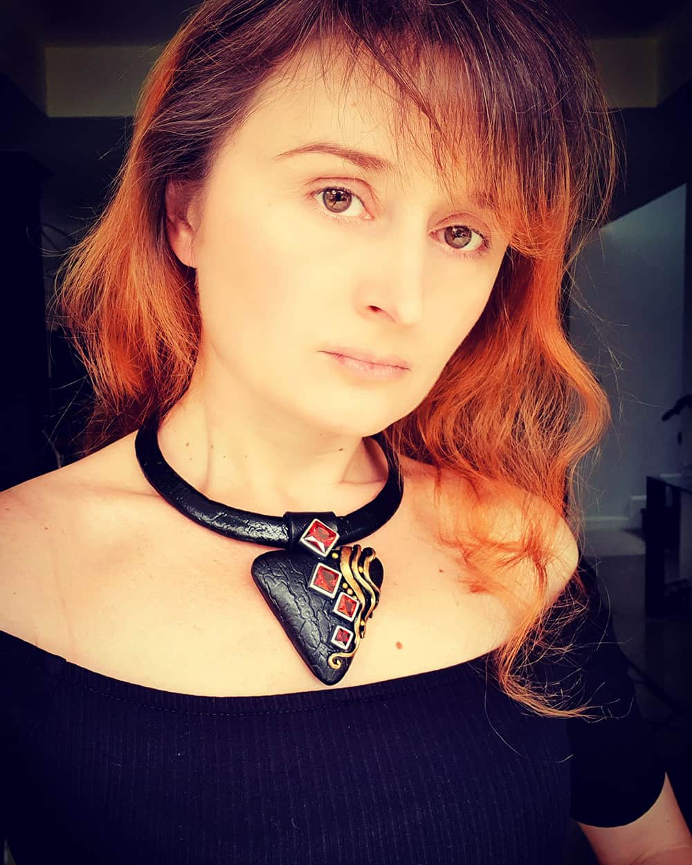 Triangle Black Necklace Necklace SweetyBijou Jewelry   