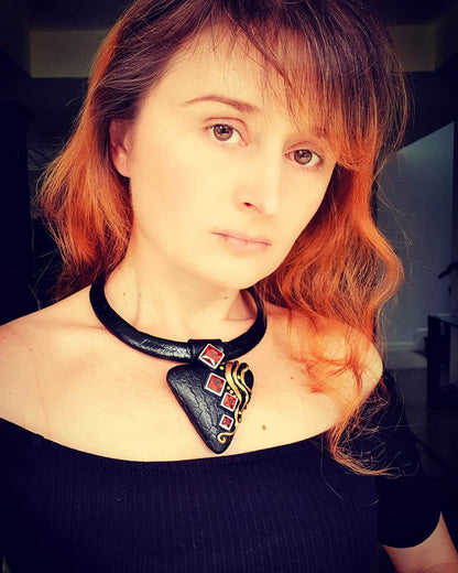 Triangle Black Necklace Necklace SweetyBijou Jewelry   