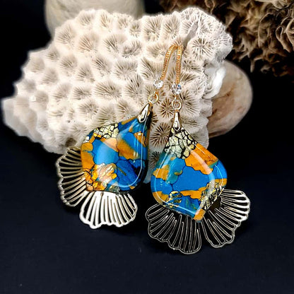 Romantic Earrings "Gold and Ice Mosaic" Earrings SweetyBijou Jewelry   