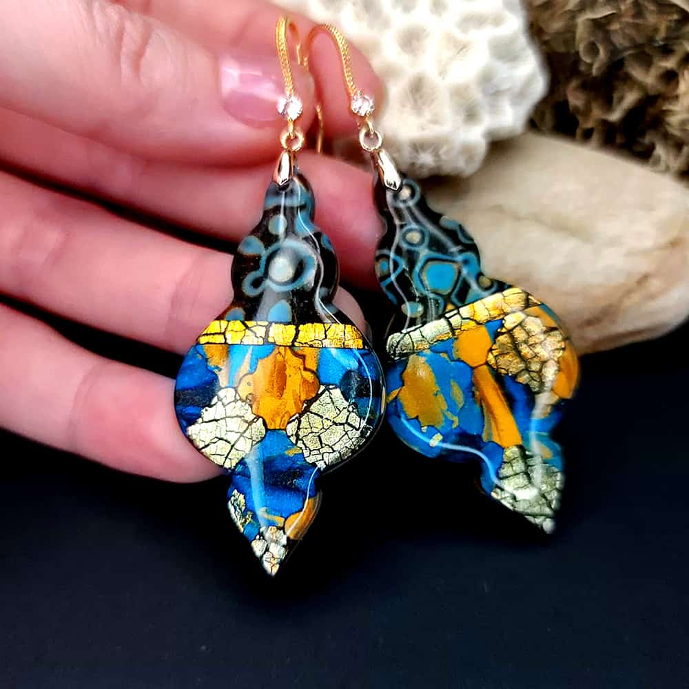 Romantic Earrings "Golden Mosaic" Earrings SweetyBijou Jewelry   