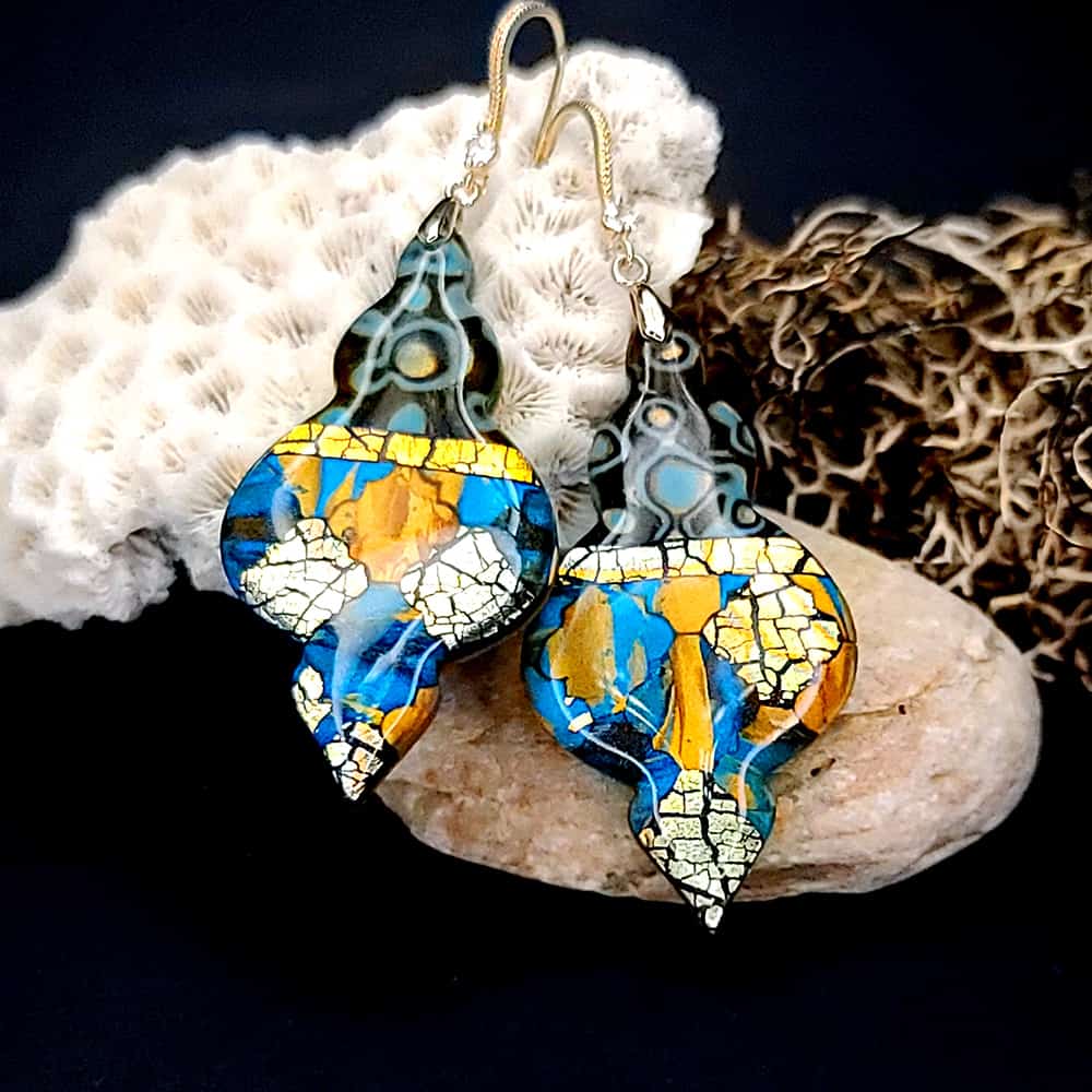 Romantic Earrings "Golden Mosaic" Earrings SweetyBijou Jewelry Default Title  