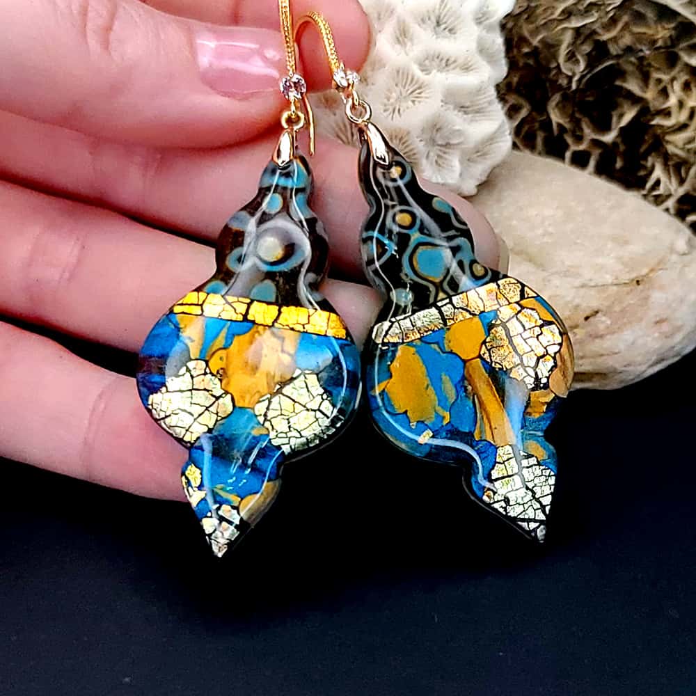 Romantic Earrings "Golden Mosaic" Earrings SweetyBijou Jewelry   