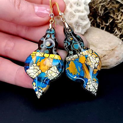 Romantic Earrings "Golden Mosaic" Earrings SweetyBijou Jewelry   