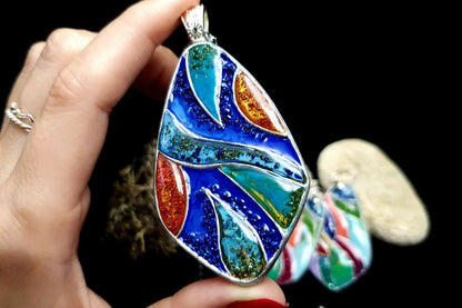 "Colorful Holidays" Polymer clay earrings & pendant Earrings SweetyBijou Jewelry   