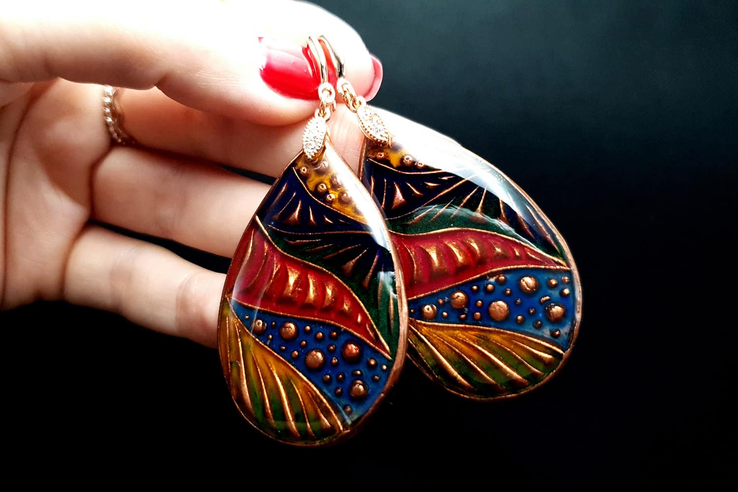 "Colorful Doodle" Earrings Earrings SweetyBijou Jewelry   