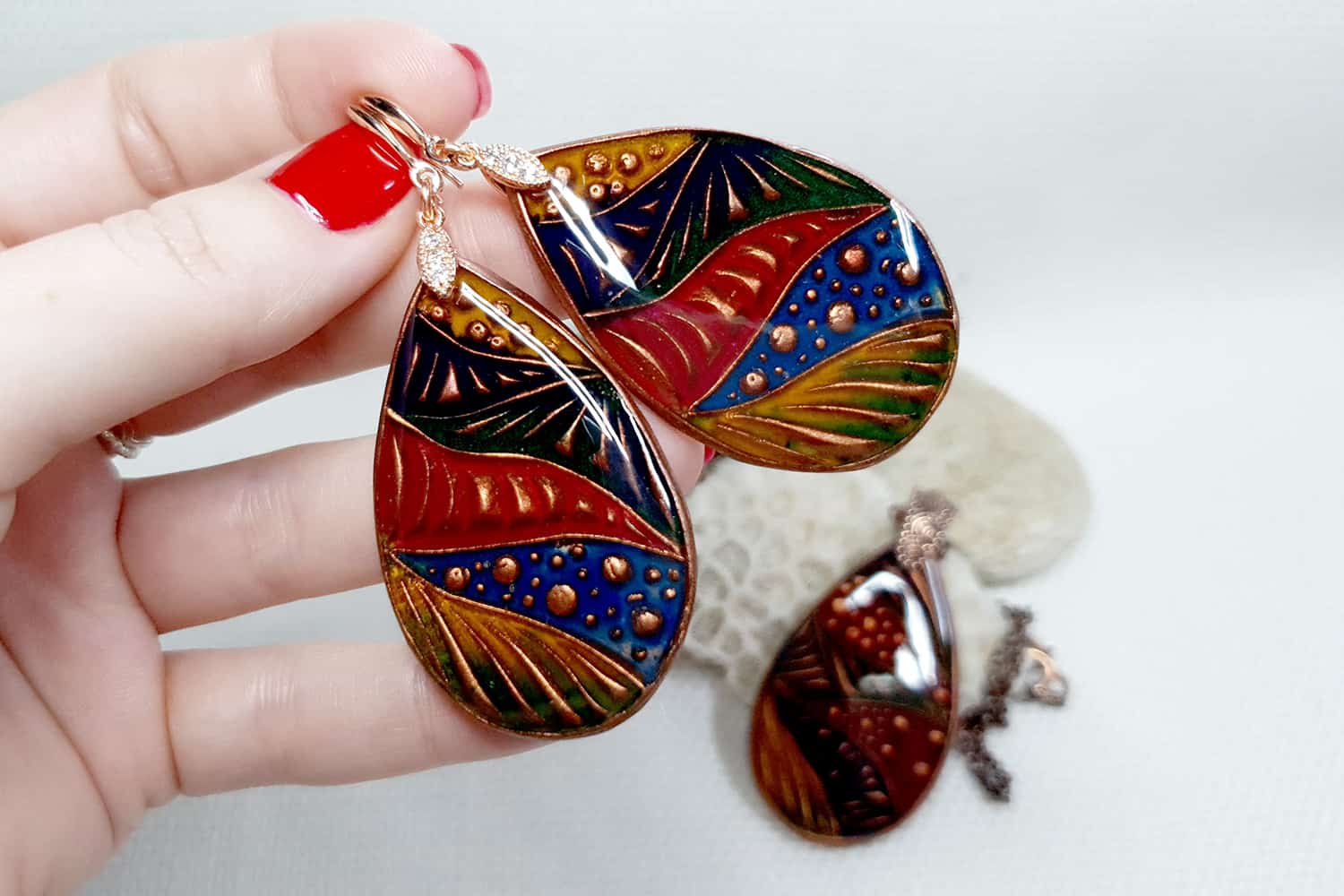 "Colorful Doodle" Earrings Earrings SweetyBijou Jewelry   