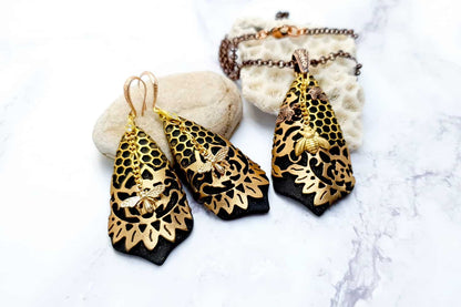 Jewelry Set "Golden Bees" Jewelry Set SweetyBijou Jewelry   