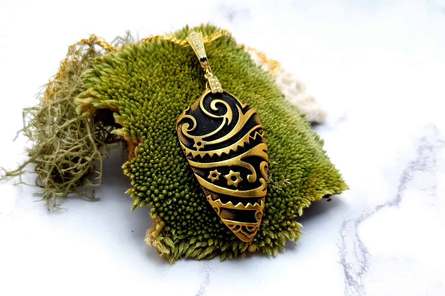 Jewelry Set "Golden Flowers on Black" Jewelry Set SweetyBijou Jewelry   