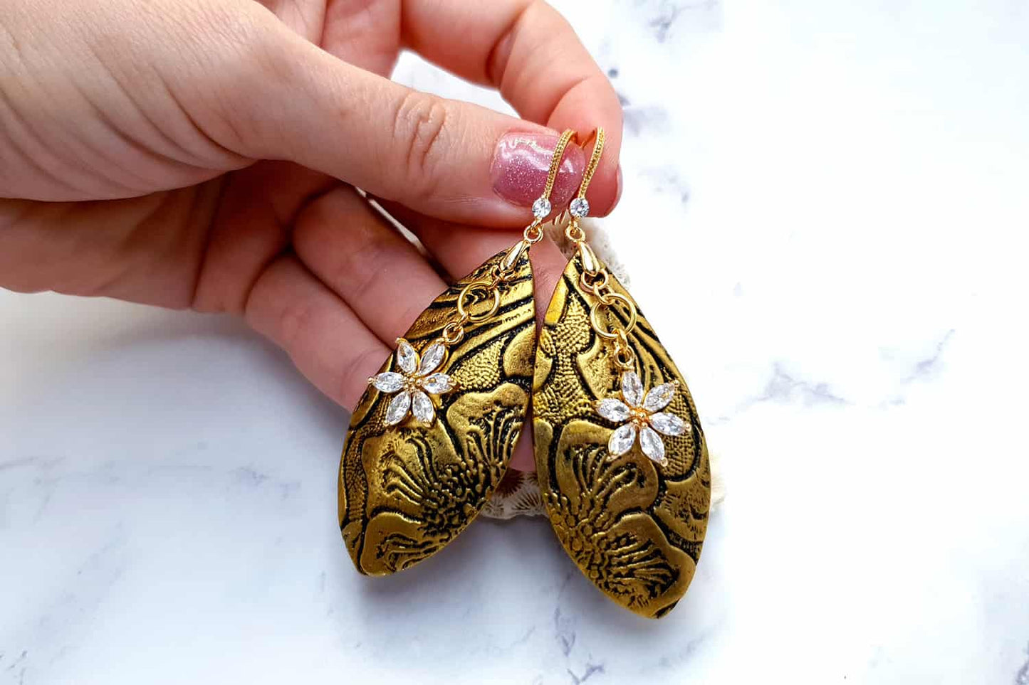 Jewelry Set "Golden Flowers" Jewelry Set SweetyBijou Jewelry   