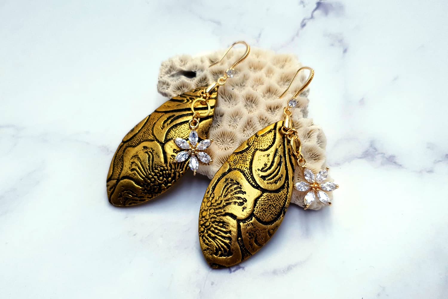 Jewelry Set "Golden Flowers" Jewelry Set SweetyBijou Jewelry   