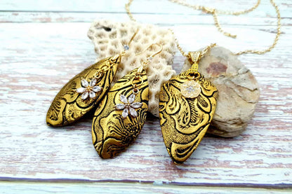 Jewelry Set "Golden Flowers" Jewelry Set SweetyBijou Jewelry   