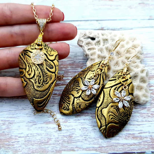 Jewelry Set "Golden Flowers" Jewelry Set SweetyBijou Jewelry Default Title  