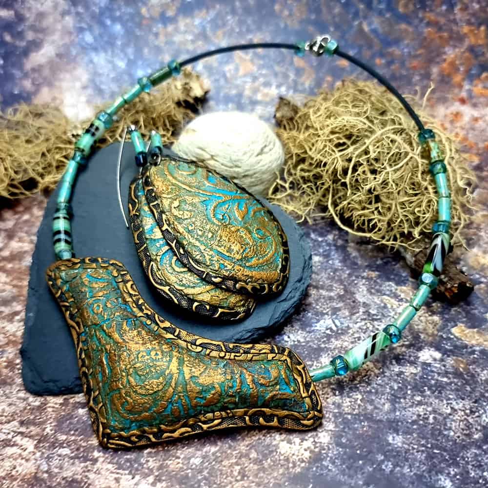 Polymer clay Jewelry Set "Medieval Treasures" Jewelry Set SweetyBijou Jewelry   