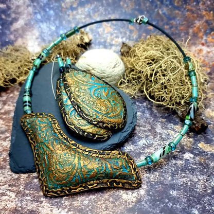 Polymer clay Jewelry Set "Medieval Treasures" Jewelry Set SweetyBijou Jewelry   