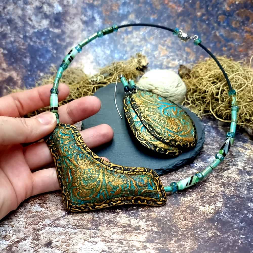 Polymer clay Jewelry Set "Medieval Treasures" Jewelry Set SweetyBijou Jewelry   
