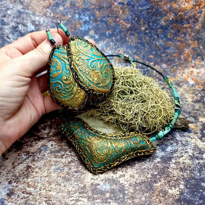 Polymer clay Jewelry Set "Medieval Treasures" Jewelry Set SweetyBijou Jewelry   