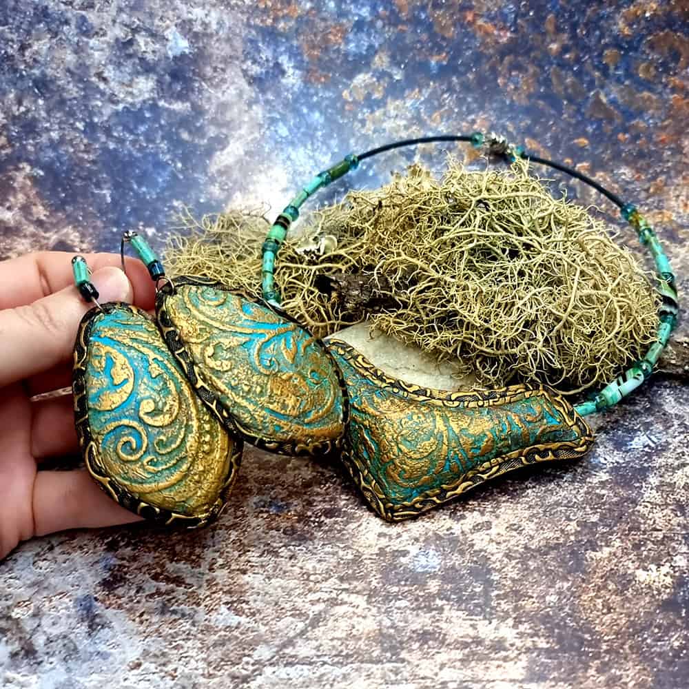 Polymer clay Jewelry Set "Medieval Treasures" Jewelry Set SweetyBijou Jewelry   