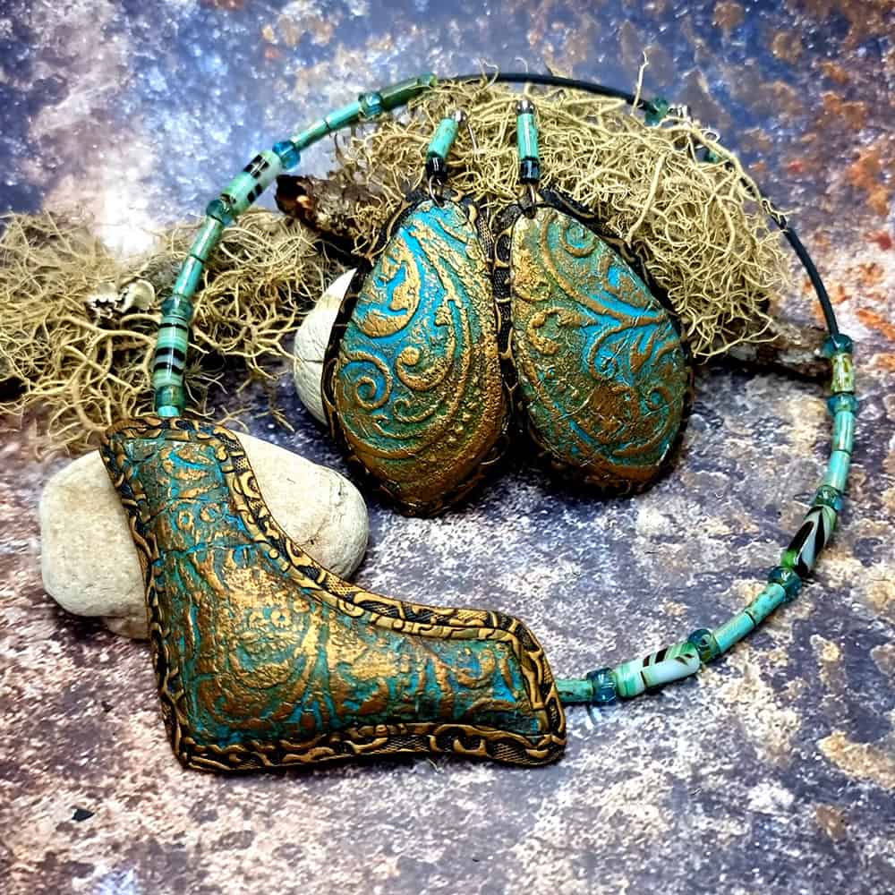 Polymer clay Jewelry Set "Medieval Treasures" Jewelry Set SweetyBijou Jewelry   