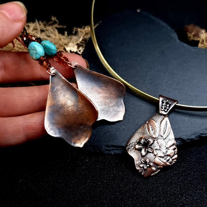 Red Bronze Metal Jewelry Set Jewelry Set SweetyBijou Jewelry   