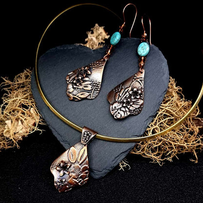 Red Bronze Metal Jewelry Set Jewelry Set SweetyBijou Jewelry Default Title  