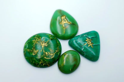 4 cabochons, Faux Jade Stone from Polymer Clay (#1) Cabochons SweetyBijou Cabochons   