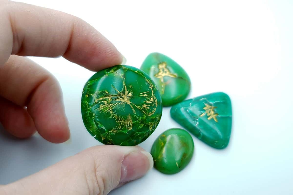 4 cabochons, Faux Jade Stone from Polymer Clay (#1) Cabochons SweetyBijou Cabochons   