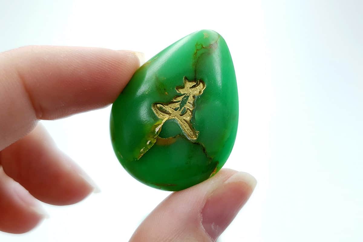 4 cabochons, Faux Jade Stone from Polymer Clay (#1) Cabochons SweetyBijou Cabochons   