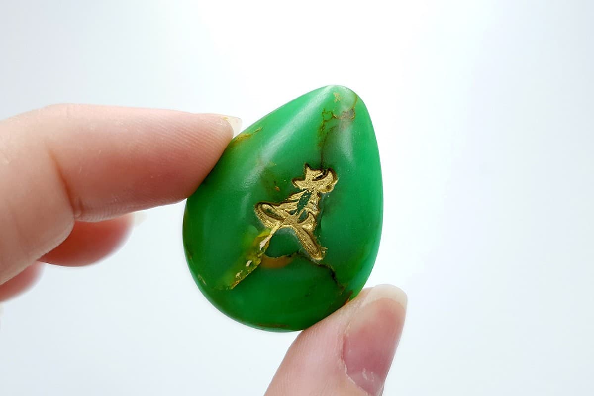 4 cabochons, Faux Jade Stone from Polymer Clay (#1) Cabochons SweetyBijou Cabochons   