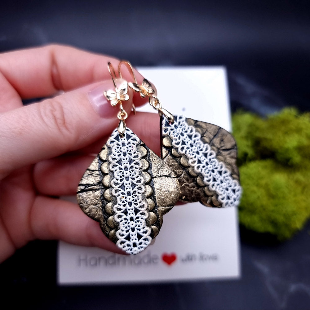 Vintage Lace Charm Earrings - Elegant Gift Earrings SweetyBijou Jewelry   