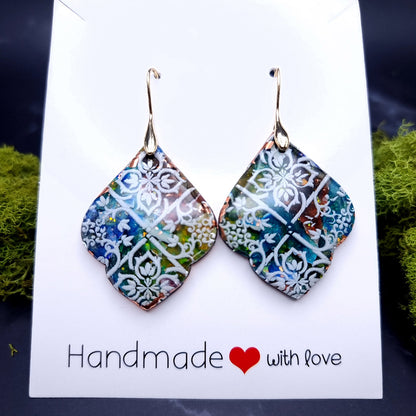 Stained Glass Earrings - Quintessential Love Statement Earrings SweetyBijou Jewelry   