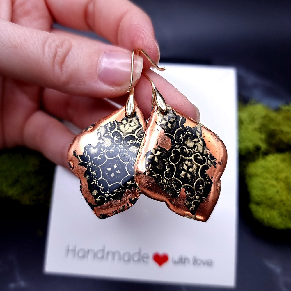 Stained Glass Earrings - Quintessential Love Statement Earrings SweetyBijou Jewelry   