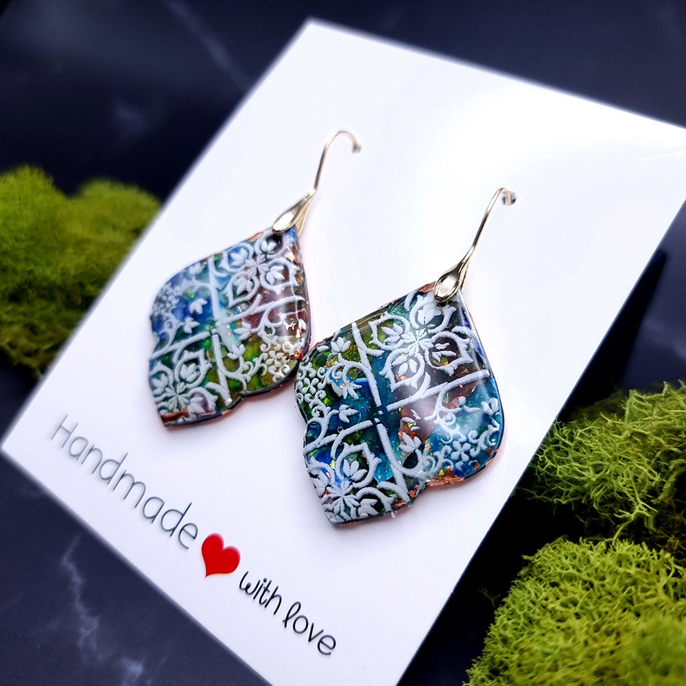 Stained Glass Earrings - Quintessential Love Statement Earrings SweetyBijou Jewelry   