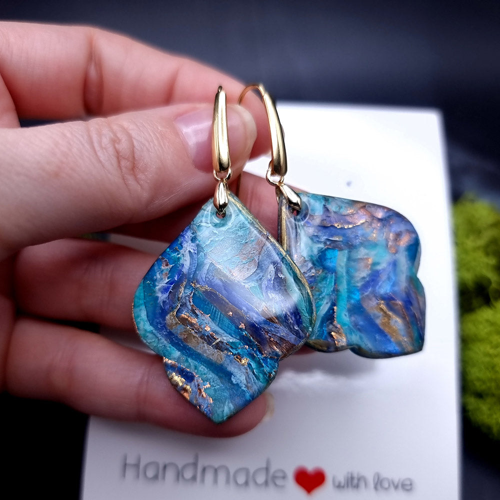 Blue Lagoon Artisan Earrings - Captivating Valentine's Day Adornment Earrings SweetyBijou Jewelry   
