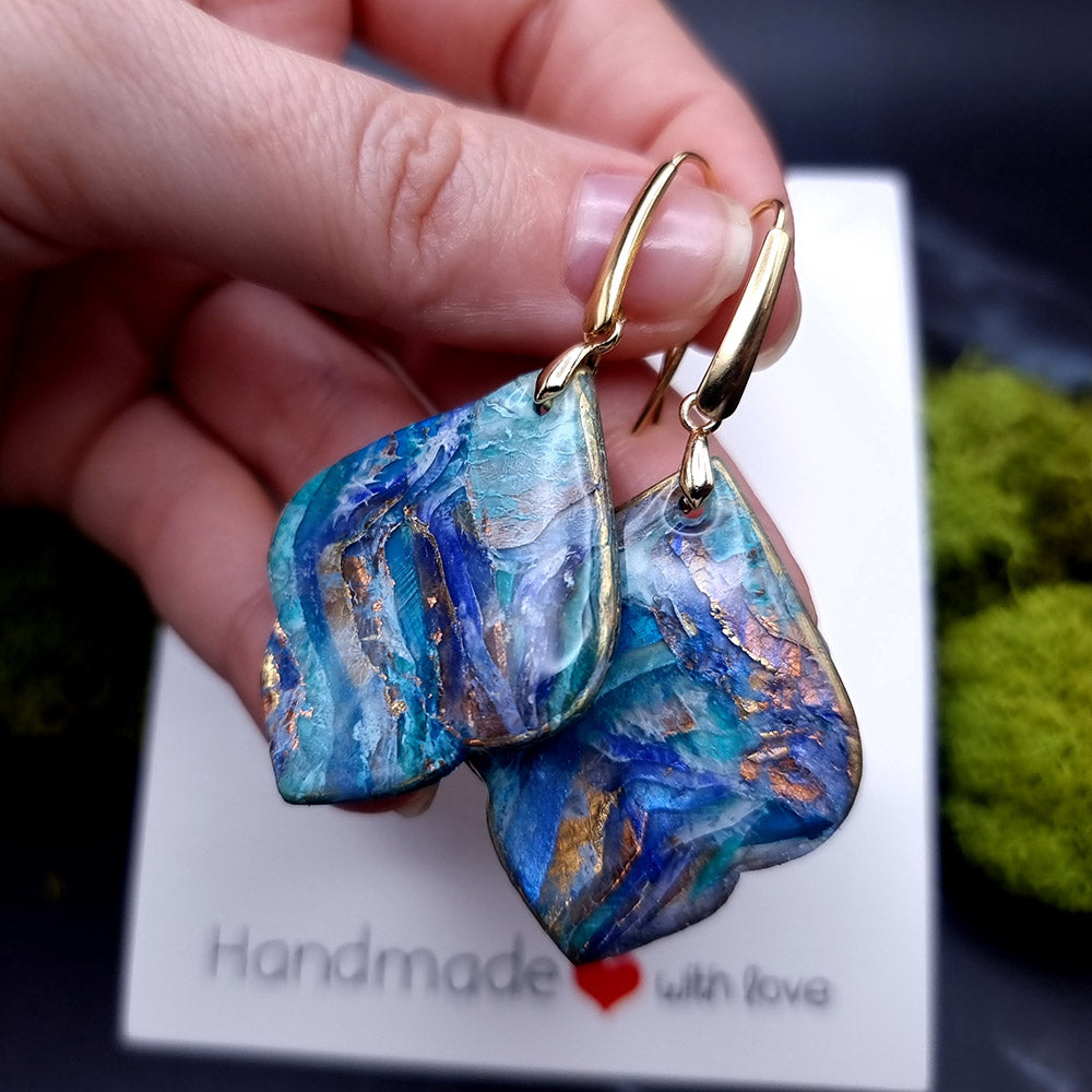 Blue Lagoon Artisan Earrings - Captivating Valentine's Day Adornment Earrings SweetyBijou Jewelry   