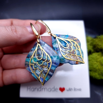 Mystic Feather Blue Stone Earrings - Token of Love for Special Days Earrings SweetyBijou Jewelry   