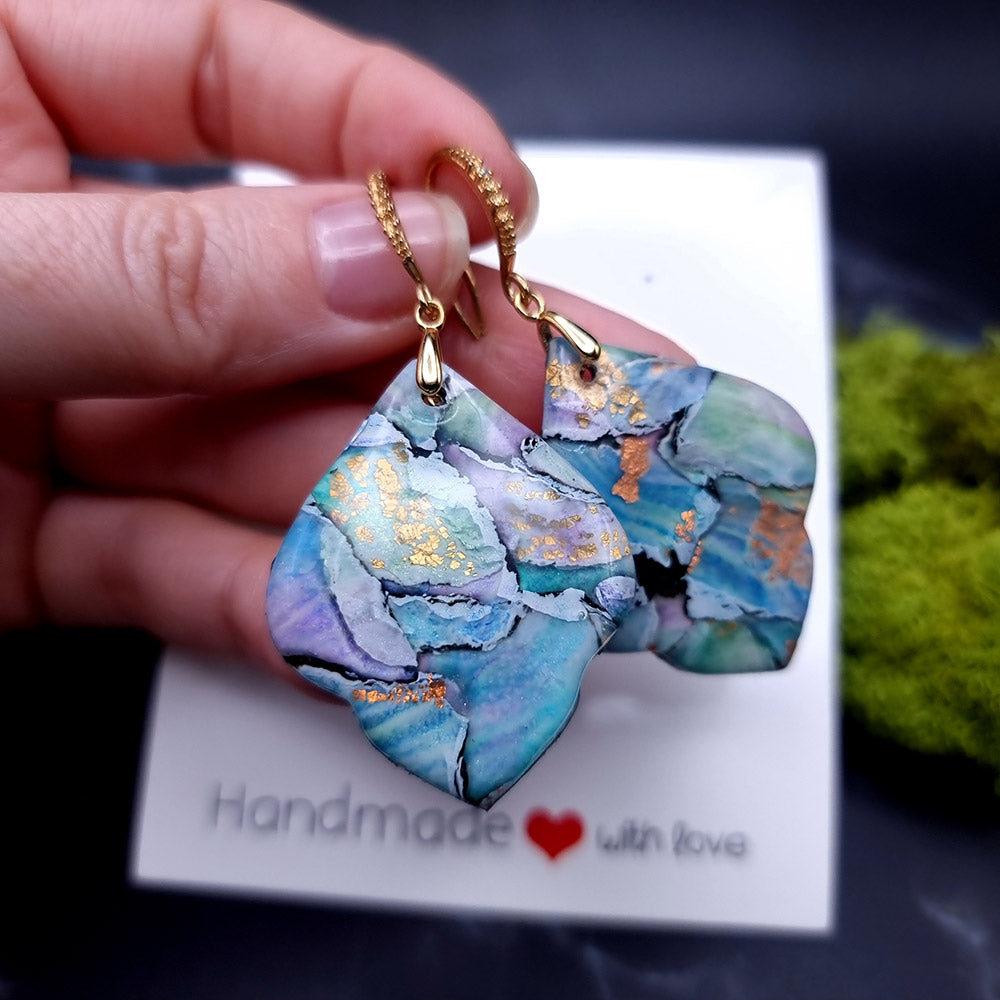 Torn Watercolor Paper Earrings - Mother's Day Gift Earrings SweetyBijou Jewelry   