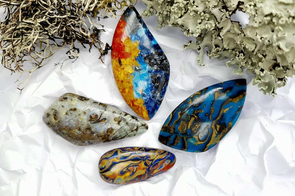 4 pcs Labradorite Pietersite Stone Mix (Set #3) Cabochons SweetyBijou Cabochons Default Title  