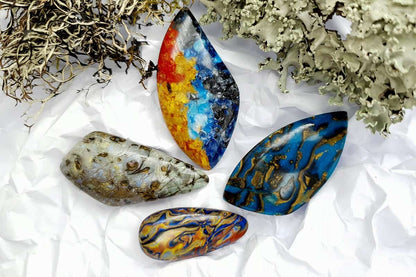 4 pcs Labradorite Pietersite Stone Mix (Set #3) Cabochons SweetyBijou Cabochons Default Title  
