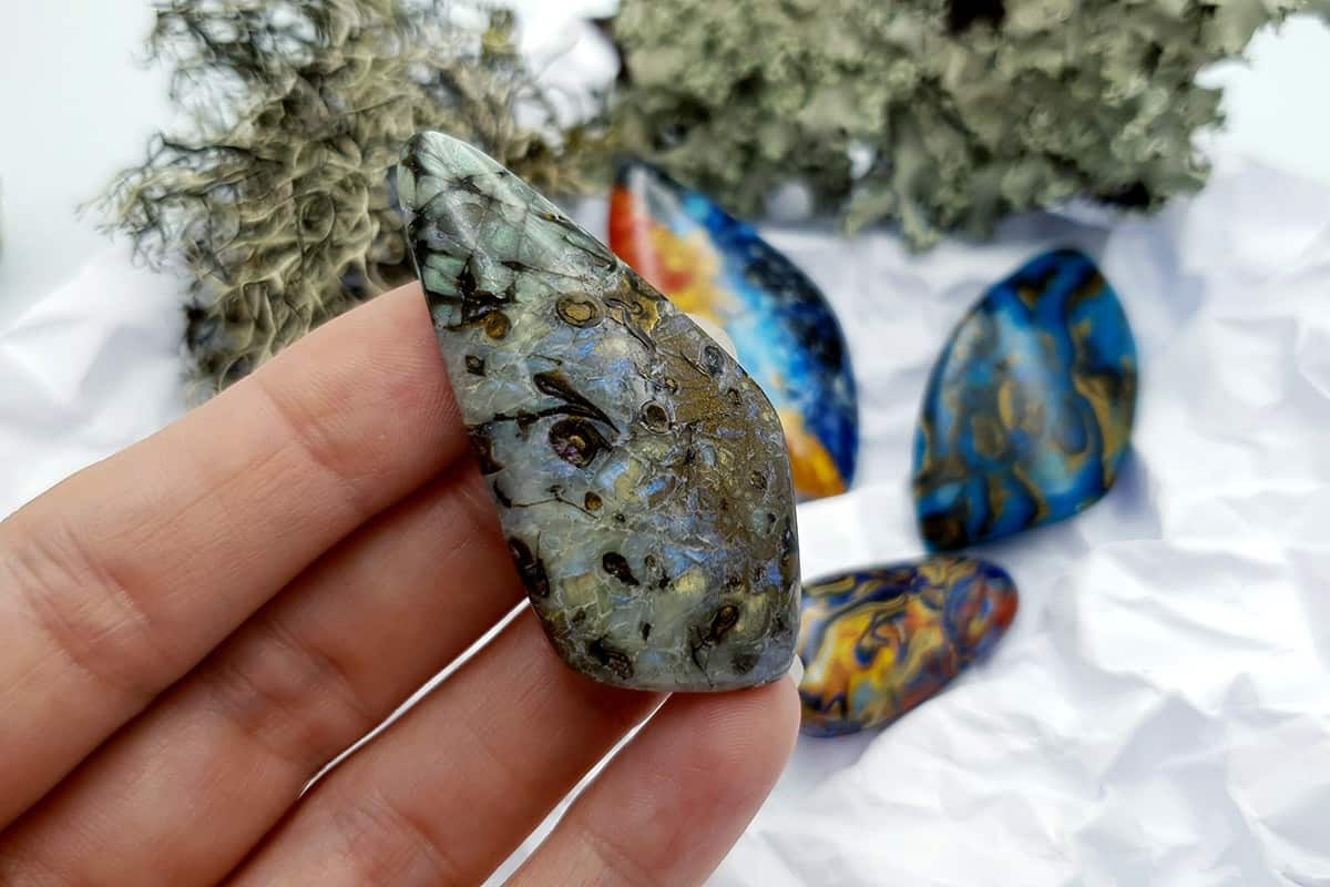 4 pcs Labradorite Pietersite Stone Mix (Set #3) Cabochons SweetyBijou Cabochons   