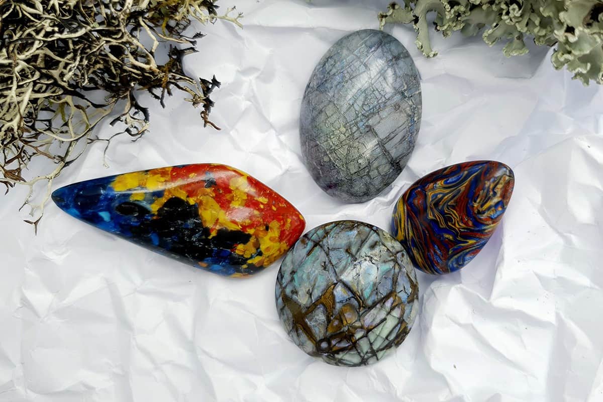 4 pcs Labradorite Pietersite Stone Mix (Set #4) Cabochons SweetyBijou Cabochons Default Title  
