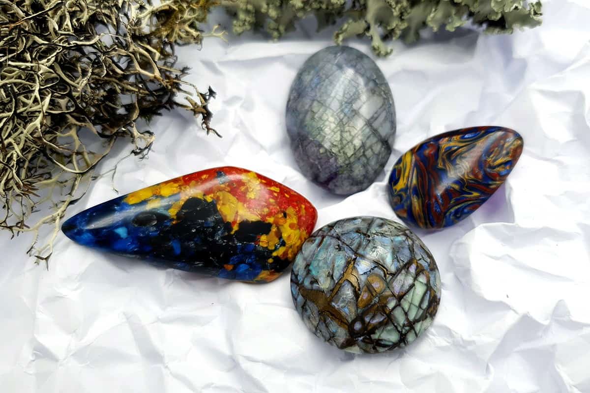 4 pcs Labradorite Pietersite Stone Mix (Set #4) Cabochons SweetyBijou Cabochons   