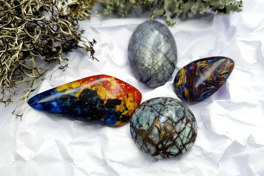 4 pcs Labradorite Pietersite Stone Mix (Set #4) Cabochons SweetyBijou Cabochons   