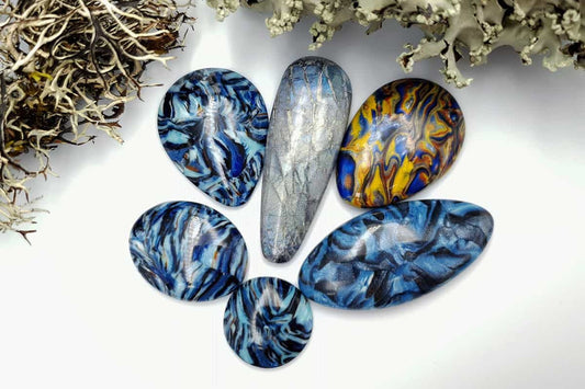 6 pcs Labradorite Pietersite Stone Mix (Set #5) Cabochons SweetyBijou Cabochons Default Title  