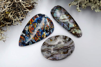 3 pcs Labradorite Pietersite Stone Mix (Set #7) Cabochons SweetyBijou Cabochons Default Title  