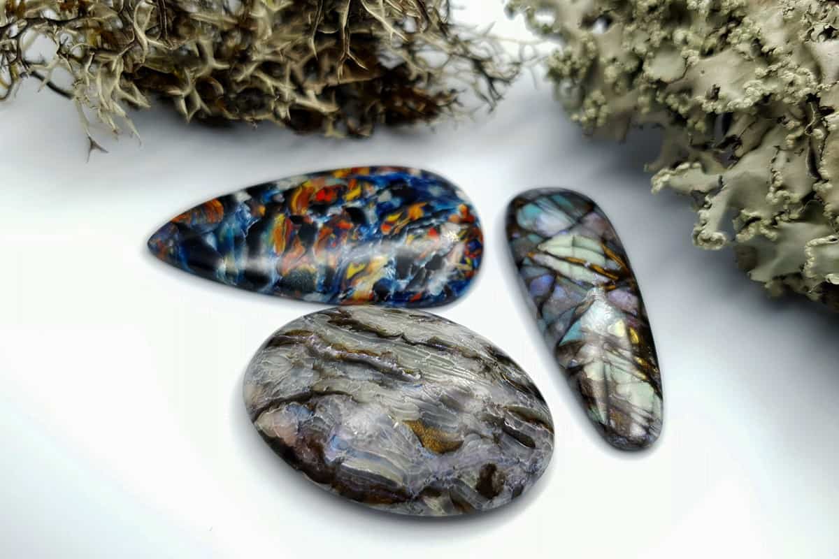 3 pcs Labradorite Pietersite Stone Mix (Set #7) Cabochons SweetyBijou Cabochons   