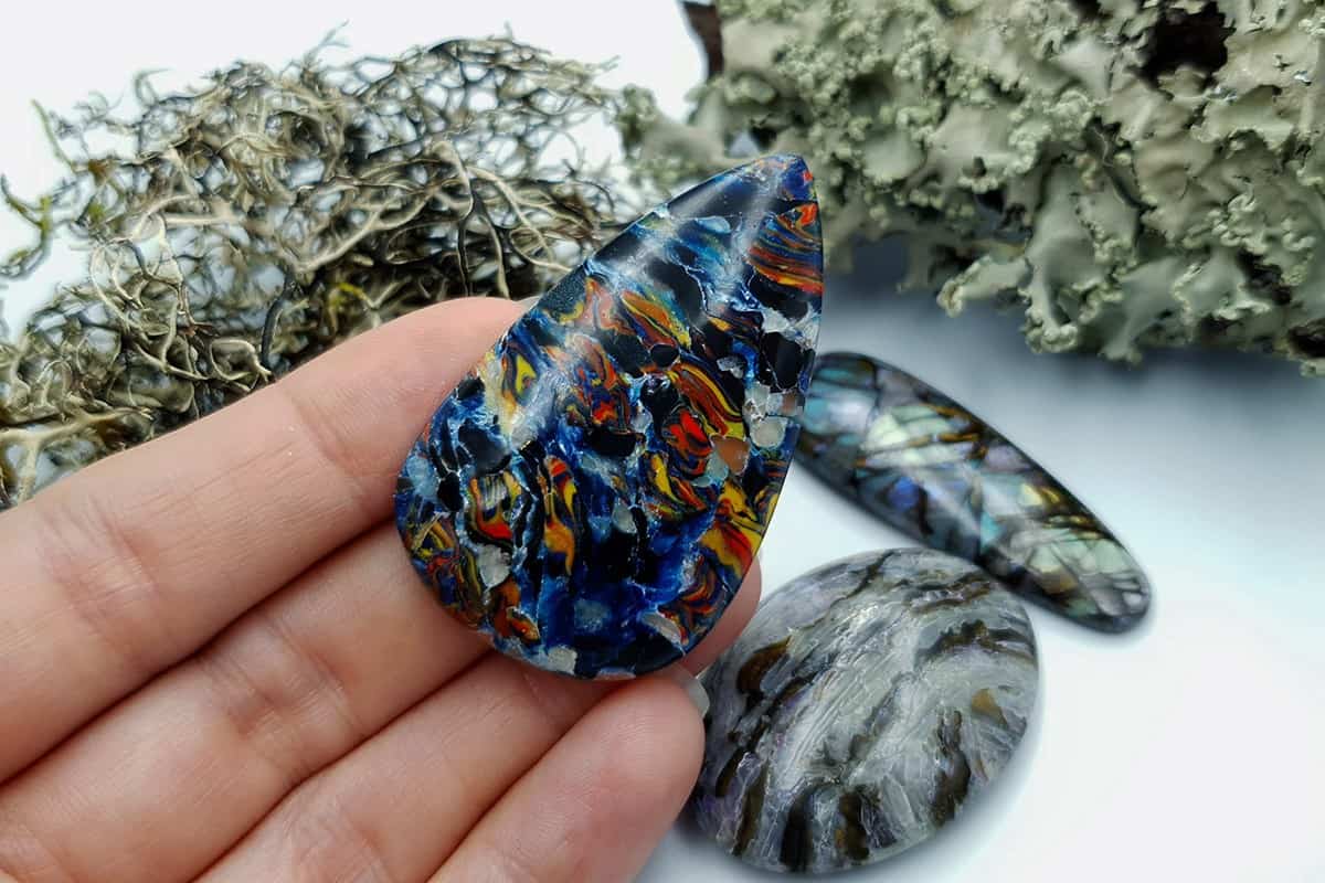 3 pcs Labradorite Pietersite Stone Mix (Set #7) Cabochons SweetyBijou Cabochons   